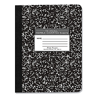 Roaring Spring Hardcover Marble Composition Book, Wide/Legal Rule, Black Marble Cover, (50) 9.75 x 7.5 Sheets, 48/Carton (ROA77220CS)