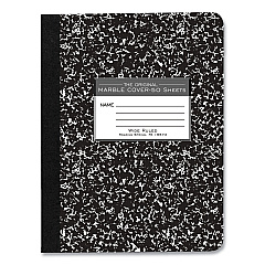 Roaring Spring Hardcover Marble Composition Book, Wide/Legal Rule, Black Marble Cover, (50) 9.75 x 7.5 Sheets, 48/Carton (ROA77220CS)