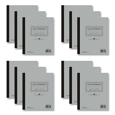 Roaring Spring Lab and Science Carbonless Notebook, Quad Rule (4 sq/in), Gray Cover, (100) 11x9.25 Sheets, 12/Carton (ROA77645CS)