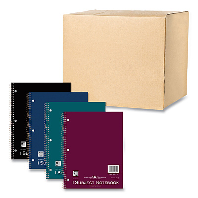 Roaring Spring Subject Wirebound Notebook, 1-Subject, Medium/College Rule, Assorted Cover, (80) 11 x 8.5 Sheets, 24/Carton (ROA11281CS)