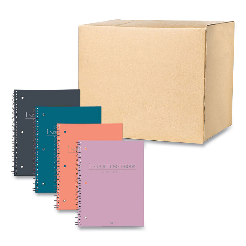 Roaring Spring Subject Wirebound Promo Notebook, 1-Subject, Med/College Rule, Assorted Cover, (70) 10.5 x 8 Sheets, 24/Carton (ROA10034CS)
