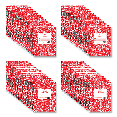 Roaring Spring Wirebound Composition Book, 1 Sub, Grade 1 Manuscript Format, Red Cover, (36) 9.75 x 7.5 Sheets, 48/Carton (ROA10203CS)