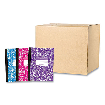 Roaring Spring Flexible Cover Marble Composition Book, Med/College Rule, Assorted Cover, (80) 10.25 x 7.88 Sheets, 48/Carton (ROA77480CS)