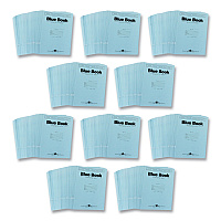 Roaring Spring Examination Blue Book, Wide/Legal Rule, Blue Cover, (6) 11 x 8.5 Sheets, 500/Carton (ROA77516CS)