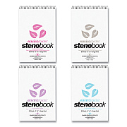Roaring Spring EnviroShades Steno Pad, Gregg Rule, White Cover, 80 Assorted Color 6 x 9 Sheets, 24 Pads/Carton (ROA12354CS)