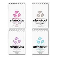 Roaring Spring EnviroShades Steno Pad, Gregg Rule, White Cover, 80 Assorted Color 6 x 9 Sheets, 24 Pads/Carton (ROA12354CS)
