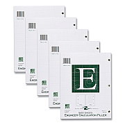 Roaring Spring Engineer Filler Paper, 3-Hole, Frame Format/Quad Rule (5 sq/in, 1 sq/in) 500 Sheets/Pack, 5/Carton (ROA95782CS)