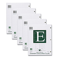 Roaring Spring Engineer Filler Paper, 3-Hole, Frame Format/Quad Rule (5 sq/in, 1 sq/in) 500 Sheets/Pack, 5/Carton (ROA95782CS)