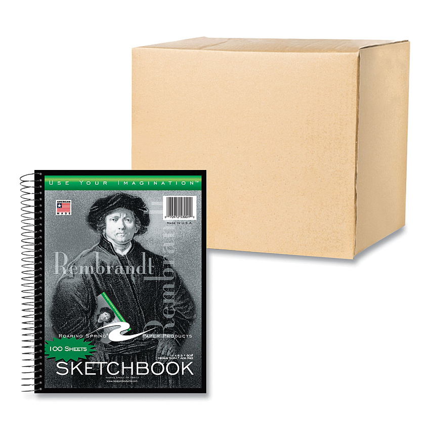 Roaring Spring Sketch Book, 60-lb Drawing Paper Stock, Rembrandt Photography Cover, (100) 11 x 8.5 Sheets, 12/Carton (ROA53101CS)