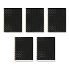 Roaring Spring MR M Fashion Notebook, 4-Subject, Medium/College Rule, Black Dots Cover, (120) 11 x 8.5 Sheets, 5/Carton (ROA48293CS)