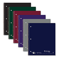 Roaring Spring Subject Wirebound Notebook, 1-Subject, Medium/College Rule, Assorted Cover, (80) 11 x 9 Sheets, 24/Carton (ROA11299CS)