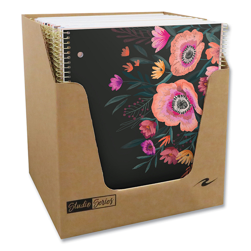 Roaring Spring Studio Series Notebook, 1-Subject, College Rule, Assorted Cover Set 3, (70) 11 x 9 Sheets, 24/Carton (ROA11323CS)