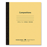 Roaring Spring Flexible Cover Composition Notebook, Wide/Legal Rule, Manila Cover, (48) 8.5 x 7 Sheets, 72/Carton (ROA77308CS)