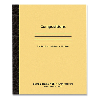Roaring Spring Flexible Cover Composition Notebook, Wide/Legal Rule, Manila Cover, (48) 8.5 x 7 Sheets, 72/Carton (ROA77308CS)