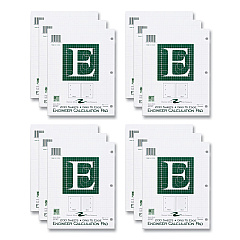 Roaring Spring Engineer Pad, (1.25" Margin), Quad Rule (5 sq/in, 1 sq/in), 200 Light Green 8.5 x 11 Sheets/Pad, 12/Carton (ROA95589CS)