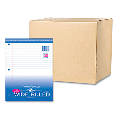 Roaring Spring Loose Leaf Paper, 8 x 10.5, 3-Hole Punched, Wide Rule, White, 150 Sheets/Pack, 24 Packs/Carton (ROA20050CS)