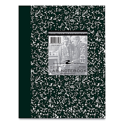 Roaring Spring Lab and Science Notebook, Quadrille Rule (5 sq in), Green Marble Cover, (60) 10.13 x 7.88 Sheets, 24/Carton (ROA77108CS)