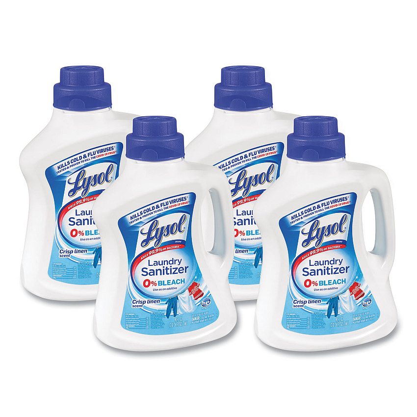 LYSOL Laundry Sanitizer, Liquid, Crisp Linen, 90 oz, 4/Carton (RAC95872)