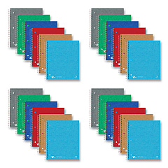 Roaring Spring Subject Wirebound Notebook, 3-Subject, Medium/College Rule, Assorted Cover, (120) 11 x 9 Sheets, 24/Carton (ROA11384CS)