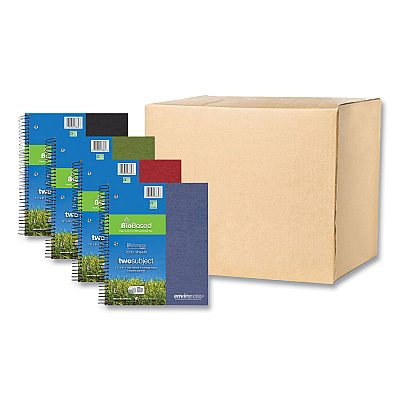 Roaring Spring Earthtones BioBased 2 Subject Notebook, Medium/College Rule, Randomly Assorted Covers, (100) 11 x 9 Sheets, 24/Carton (ROA13364CS)