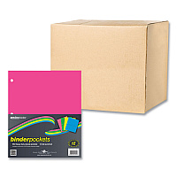 Roaring Spring Binder Pocket, 9 w x 11 h, Assorted Colors, 144/Carton (ROA50725CS)