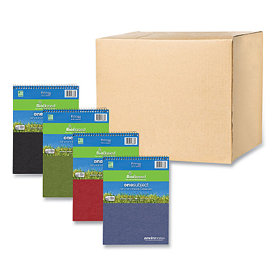 Roaring Spring Earthtones BioBased 1 Subject Notebook, Medium/College Rule, Assorted Covers, (70) 8.5 x 11.5 Sheets, 24/Carton (ROA13363CS)