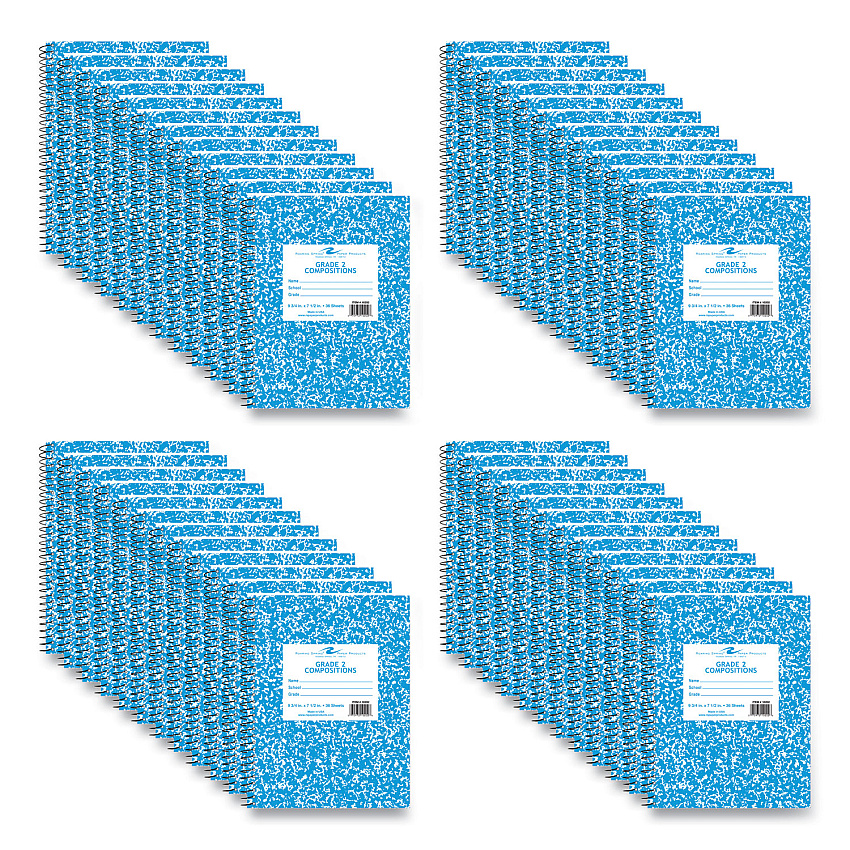 Roaring Spring Composition Book, 1-Subject, Grade 2 Manuscript Format, Blue Cover, (36) 9.75 x 7.5 Sheets, 48/Carton (ROA10202CS)
