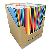 Roaring Spring Pocket Folder with 3 Fasteners, 0.5" Capacity, 11 x 8.5, Assorted Colors, 100/Carton (ROA54200CS)