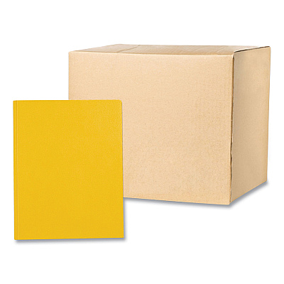 Roaring Spring Pocket Folder with 3 Fasteners, 0.5" Capacity, 11 x 8.5, Yellow, 25/Box, 10 Boxes/Carton (ROA54125CS)