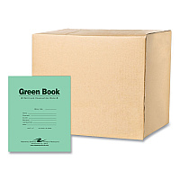 Roaring Spring Recycled Exam Book, Wide/Legal Rule, Green Cover, (8) 8.5 x 7 Sheets, 600/Carton (ROA77508CS)