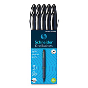 Schneider One Business Rollerball Pen, Stick, Fine 0.6 mm, Black Ink, Dark Blue/Black Barrel, 10/Box (RED183001)