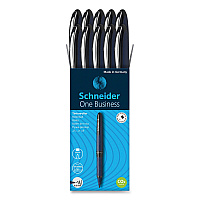 Schneider One Business Rollerball Pen, Stick, Fine 0.6 mm, Black Ink, Dark Blue/Black Barrel, 10/Box (RED183001)
