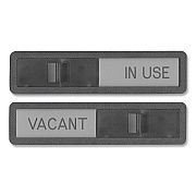 Headline Sign Vacant/In Use Sign, In-Use; Vacant, 2.5 x 10.5, Black/Silver (USS1519)
