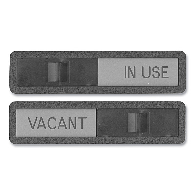 Headline Sign Vacant/In Use Sign, In-Use; Vacant, 2.5 x 10.5, Black/Silver (USS1519)
