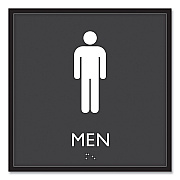 Headline Sign ADA Sign, Men, Plastic, 8 x 8, Clear/White (USS66914)