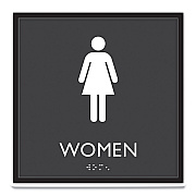 Headline Sign ADA Sign, Women, Plastic, 8 x 8, Clear/White (USS66912)