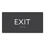 Headline Sign ADA Sign, Exit, Plastic, 4 x 4, Clear/White (USS69922)