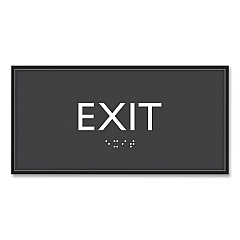 Headline Sign ADA Sign, Exit, Plastic, 4 x 4, Clear/White (USS69922)