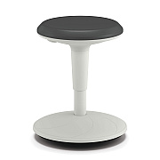HON Revel Adjustable Height Fidget Stool, Backless, Supports Up to 250 lb, 13.75" to 18.5" Seat Height, Charcoal Seat, White Base (HONEFS01S)