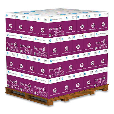 HP Premium24 Paper, 98 Bright, 24 lb Bond Weight, 8.5 x 11, Ultra White, 500 Sheets/Ream, 5 Reams/Carton, 64 Cartons/Pallet (HEW115300PLT)