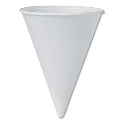 Solo Cone Water Cups, ProPlanet Seal, Cold, Paper, 4 oz, Rolled Rim, White, 200/Bag, 25 Bags/Carton (SCC4R2050)