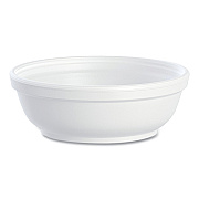 Dart Insulated Foam Bowls, 6 oz, White, 50/Pack, 20 Packs/Carton (DCC6B20)