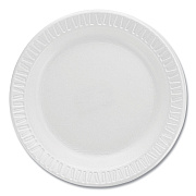 Dart Quiet Classic Laminated Foam Dinnerware Plates, 6" dia, White, 125/Pack, 8 Packs/Carton (DCC6PWQR)