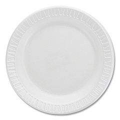 Dart Quiet Classic Laminated Foam Dinnerware Plates, 6" dia, White, 125/Pack, 8 Packs/Carton (DCC6PWQR)