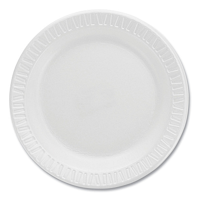 Dart Quiet Classic Laminated Foam Dinnerware Plates, 6" dia, White, 125/Pack, 8 Packs/Carton (DCC6PWQR)