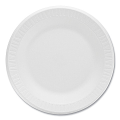 Dart Concorde Foam Plate, 10.25" dia, White, 125/Pack, 4 Packs/Carton (DCC10PWCR)