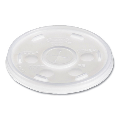 Dart Plastic Cold Cup Lids, Fits 10 oz Cups, Translucent, 100 Pack, 10 Packs/Carton (DCC10SL)