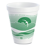 Dart Horizon Hot/Cold Foam Drinking Cups, 12 oz, Green/White, 25/Bag, 40 Bags/Carton (DCC12J16H)