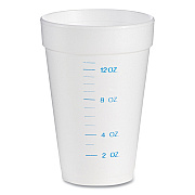 Dart Graduated Foam Medical Cups, 16 oz, White, 25/Pack, 40 Packs/Carton (DCC16J16GRAD)