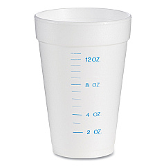 Dart Graduated Foam Medical Cups, 16 oz, White, 25/Pack, 40 Packs/Carton (DCC16J16GRAD)